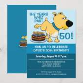 Invitation Fantaisie de chien sur le gâteau fête d'anniversai (Devant / Derrière)