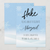 Invitation Fantaisie de neige amusante Hiver Thème Anniversai (Devant / Derrière)