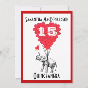 Invitation Fantaisie d'éléphant Quinceanera