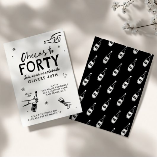 Invitation fantaisie dessinée à la main à la fête des boisson