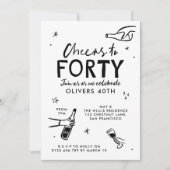 Invitation fantaisie dessinée à la main à la fête des boisson (Devant)