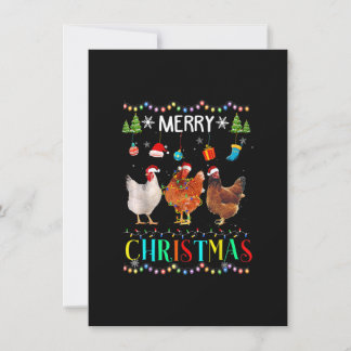 Invitation Fantaisie Joyeux Noël Chicken Chemise Santa Chapea