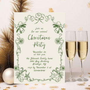 Invitation Fantaisie Main dessinée Whimsical Noël Fête