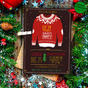 Invitation Fantaisie moche fête de Noël