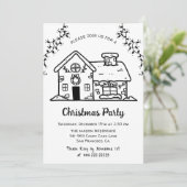Invitation Fantaisie simple pain d'épices Maison Noël (Debout devant)
