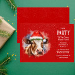 Invitation Fantaisie Vache de ferme Santa Hat Fête de Noël Ro<br><div class="desc">Préparez-vous à vous imprégner de l'esprit des vacances avec notre Funny Farm Cow Santa Hat Red Christmas Party Invitation! Que vous soyez l'hôte d'une fête de Noël festive sur le thème de la ferme ou que vous souhaitiez simplement ajouter un charme fantaisiste à votre réunion de vacances, cette adorable invitation...</div>