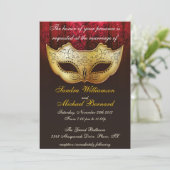 Invitation fantaisiste de Mariage mascarade (Debout devant)