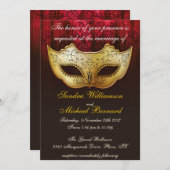 Invitation fantaisiste de Mariage mascarade (Devant / Derrière)