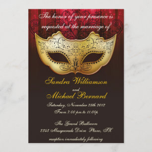 Invitation fantaisiste de Mariage mascarade