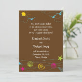 Invitation Fantaisiste de Plage - Marron (Debout devant)