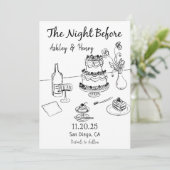 Invitation Fantaisiste Dessinée à la Main Bizarre La Nuit Der (Debout devant)