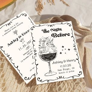 Invitation Fantaisiste Dessinée à la Main Excentrique La Nuit