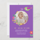 Invitation Fantaisiste Licorne et Fleurs (Dos)