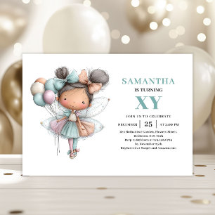 Invitation fantaisiste pastel pour les 9 ans de la