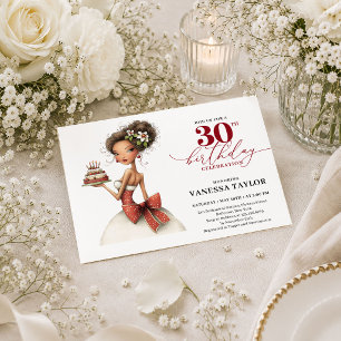 Invitation fantaisiste pour les 30 ans en rouge pr