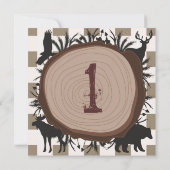 Invitation Fantaisiste Rustique Animaux de la Forêt Sauvage 1 (Dos)