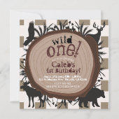 Invitation Fantaisiste Rustique Animaux de la Forêt Sauvage 1 (Devant)