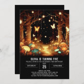 Invitation Fantasie Moderne de la Forêt Numérique d'Anniversa (Devant / Derrière)