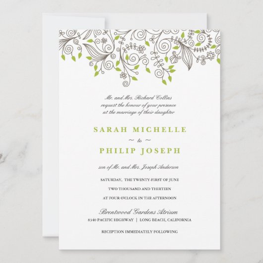 Invitation Fantasmes floraux Envois formels de mariage (Devant)