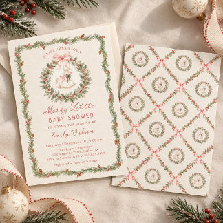 Invitation Fantasque Une joyeuse petite baby shower de Noël