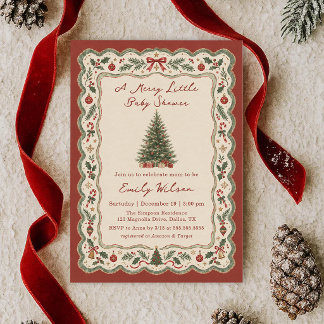 Invitation Fantasque Une joyeuse petite Baby Shower de Noël