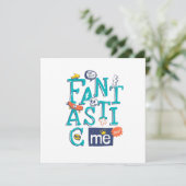 Invitation Fantastic Me Round Sticker Design (Debout devant)