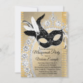 Invitation Fantastique Black Gold Diamond Masquerade Annivers (Devant)