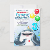 Invitation Fantastique fête Anniversaire de enfant de requin (Devant)