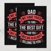 Invitation Fantastique Fête des pères Chemise Papa de Fille F (Devant / Derrière)