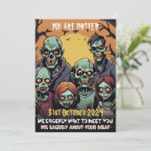 Invitation Fantastique Fête d'Halloween de la famille Zombie (Debout devant)