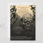 Invitation Fantastique Fête d'Halloween de la famille Zombie (Dos)