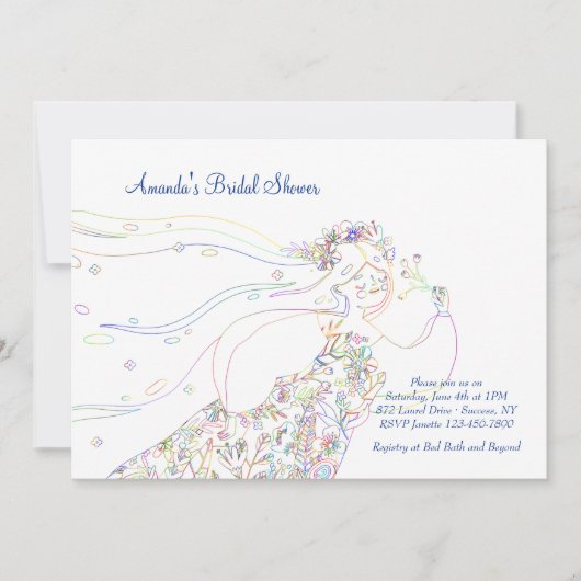 Invitation fantastique mariée douche nuptiale (Devant)