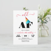 Invitation Fantastique moderne Vieux Fête d'Anniversaire AF (Debout devant)