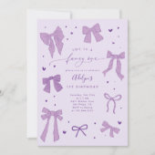 Invitation Fantastique ONE Coquette Bow violet fête d'anniver (Devant)