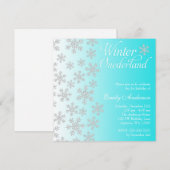 Invitation Fantastiques Turquoises Feu de neige Hiver Onederl (Devant / Derrière)