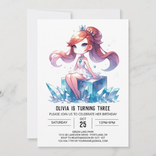 Invitation Fantasy Digital Princess Birthday (Devant)