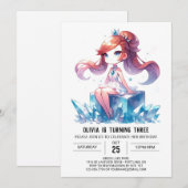 Invitation Fantasy Digital Princess Birthday (Devant / Derrière)