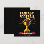 Invitation Fantasy Football 2025 Funny Champ Football Design (Devant / Derrière)