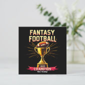 Invitation Fantasy Football 2025 Funny Champ Football Design (Debout devant)