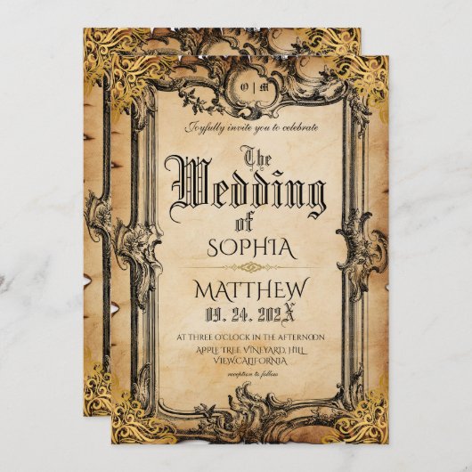 Invitation Fantasy Medieval Wedding (Devant / Derrière)