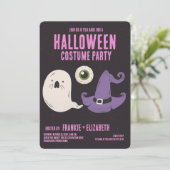 Invitation Fantôme Avec Sorcière Halloween Costume Party (Debout devant)