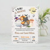 Invitation Fantôme, Chat noir, Citrouille : Baby shower d'Hal (Debout devant)