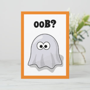 Invitation Fantôme Confus Dit "Oob?" Dessin Animé Drôle d'Hal