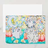 Invitation Fantôme de chat (Devant / Derrière)