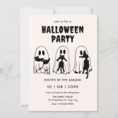 Invitation fantôme de chat noir halloween (Devant)