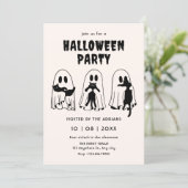 Invitation fantôme de chat noir halloween (Debout devant)