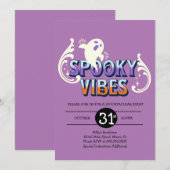 Invitation Fantôme de fête d'Halloween Vibes Éffrayantes Anni (Devant / Derrière)