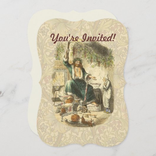 Invitation Fantôme de Noël Présent Scrooge (Devant / Derrière)