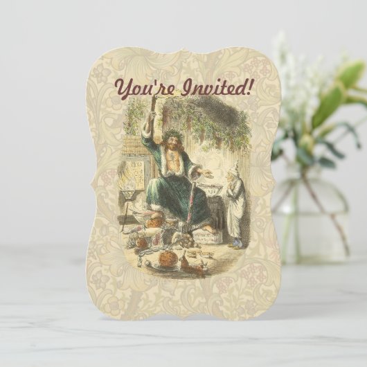 Invitation Fantôme de Noël Présent Scrooge (Debout devant)