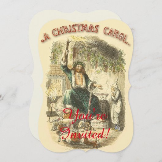 Invitation Fantôme de Noël Présent Scrooge (Devant / Derrière)